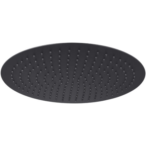 ENKI Shower Head & Arm Fixed Ceiling Mounted Matte Black 40cm
