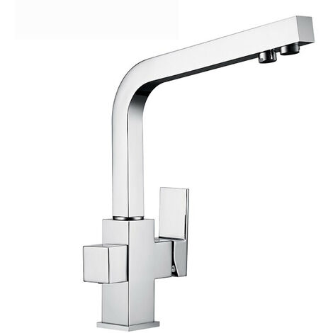 ENKI Turin Kitchen Mixer Tap 3-Way Filter Square Chrome