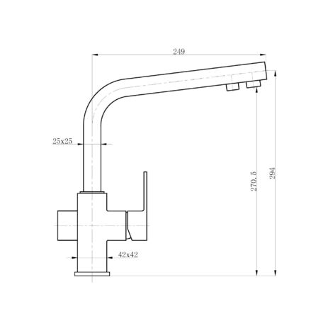 ENKI Turin Kitchen Mixer Tap 3-Way Filter Square Chrome