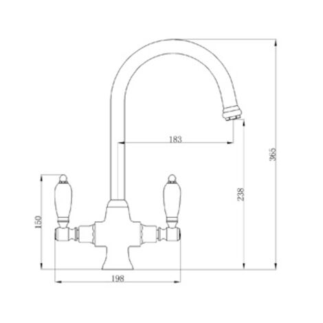 ENKI Dorchester Kitchen Mixer Tap Dual Flow Matte Black