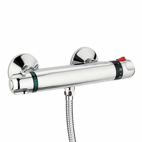 ENKI Luna Bar Shower Mixer Valve Brass Thermostatic Chrome 1/2"