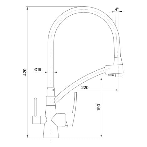 ENKI Geneva Kitchen Mixer Tap 3-Way Filter Pull Out Black