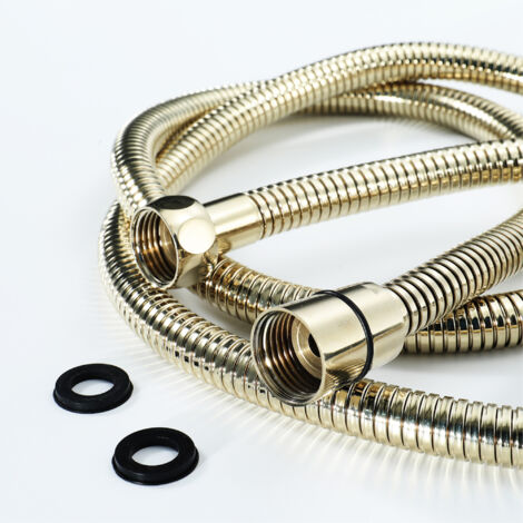 ENKI Flexi Shower Hose English Gold Large Bore 1.5m