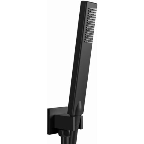 ENKI Milan Shower Handset Kit Square Ceiling Mounted Black 400mm