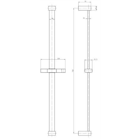 ENKI Shower Riser Rail Kit Square Stainless Steel Chrome S19