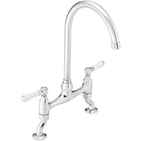 ENKI Astbury Kitchen Mixer Tap Lever Bridge Swivel Chrome