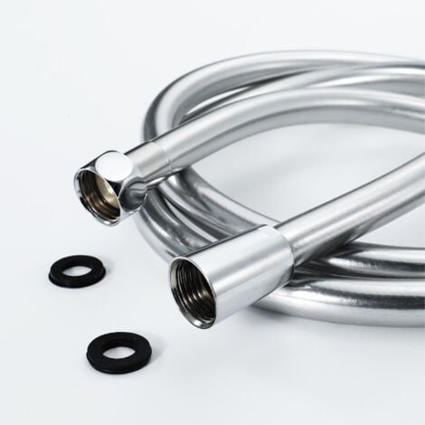 ENKI Easy Clean Shower Hose Standard PVC Silver 1.5m Long