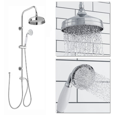 ENKI Carre Shower Riser Rail Kit Traditional Chrome 950mm