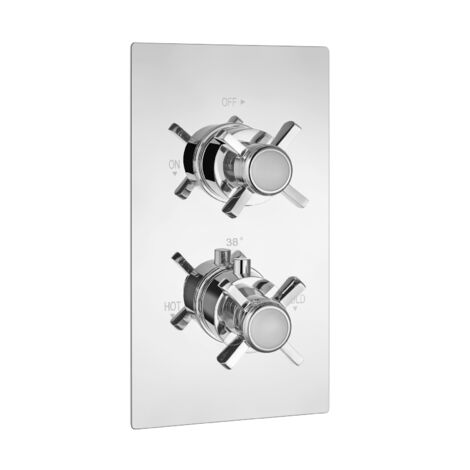 ENKI Edwardian Crosshead Twin Shower Valve Chrome TSV048