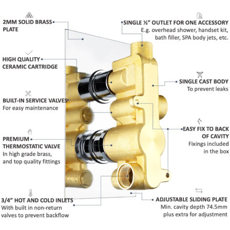 ENKI Edwardian Crosshead Twin Shower Valve Chrome TSV048