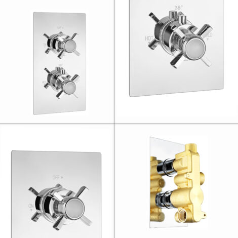 ENKI Edwardian Crosshead Twin Shower Valve Chrome TSV048