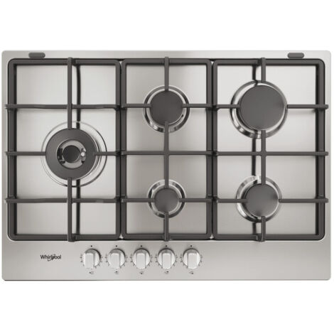 Whirlpool TGML 761 IX R Acciaio inossidabile Da incasso 73 cm Gas 5 Fornello(i)