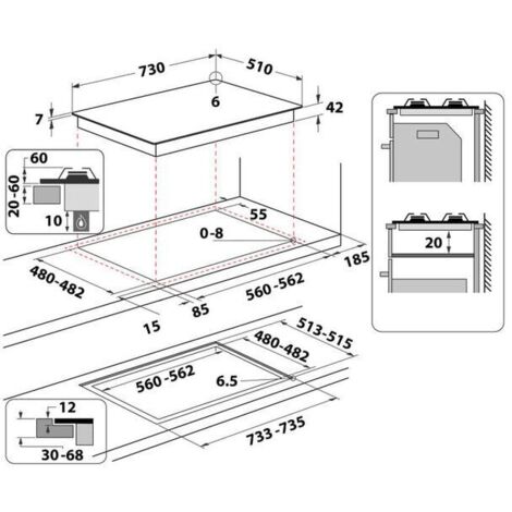 Whirlpool GOA 7523NB Ambient-Urban Piano cottura a gas cm 75 nero