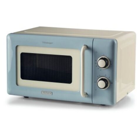 Ariete Linea Vintage 3960 Forno a microonde Vintage, 800W, Capacità 20L, 3 funzioni, 6 livelli di cottura, Timer, Celeste