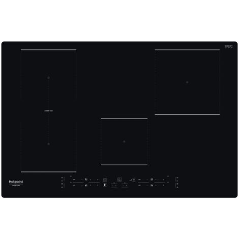 Hotpoint Piano Cottura HB 0577B NE a Induzione 4 Zone Cottura da 77 cm Colore Nero (1/8)
