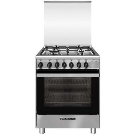 Glem Gas SA664MI6 cucina A Elettrico Nero, Acciaio inox