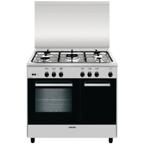 Glem Gas Cucina AR965GI 90cm Acciaio Inox 5 Fuochi Forno Gas 70L
