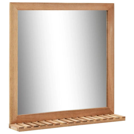 FIMEI Miroir de salle de bain 60 x 12 x 62 cm Bois de noyer massif (1/5)