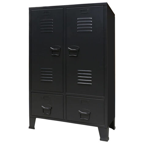 FIMEI Garde-robe Métal de style industriel 67 x 35 x 107 cm Noir (1/5)