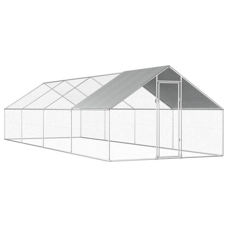 FIMEI Poulailler d'extérieur 2,75 x 8 x 1,92 m Acier galvanisé (1/5)