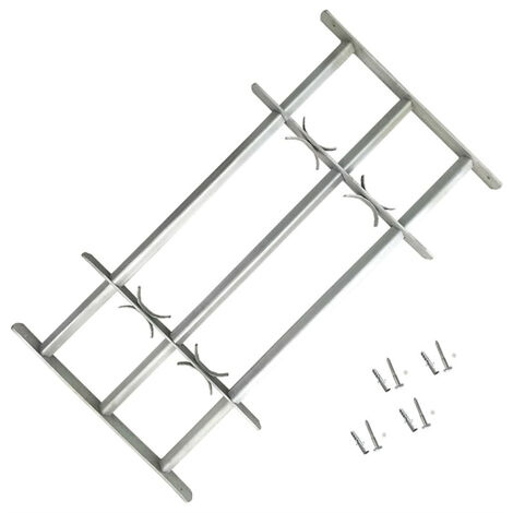 Langray – Grille de sécurité réglable pour fenêtres 700-1050 mm – Acier galvanisé – 3 barres transversales – Installation horizontale facile