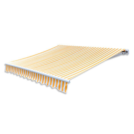 FIMEI Tissu d'auvent Jaune tournesol/blanc 3x2,5 m (cadre non inclus) (1/5)
