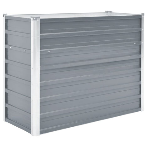 FIMEI Lit surélevé de jardin Acier galvanisé 100x40x77 cm Gris (1/5)