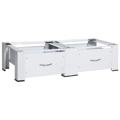 FIMEI Socle double pour lave-linge et sèche-linge avec tiroirs Blanc (1/5)