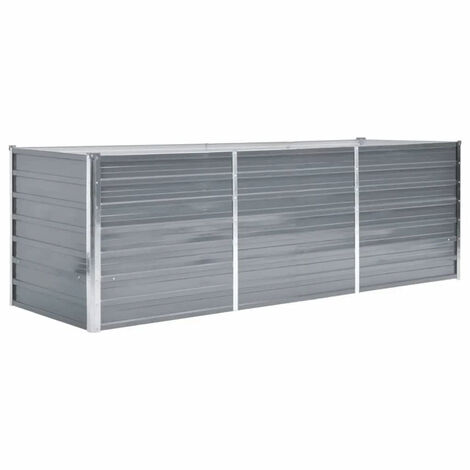 FIMEI Lit surélevé de jardin Acier galvanisé 240x80x77 cm Gris