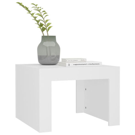 FIMEI Table basse Blanc 50x50x35 cm Aggloméré (1/5)