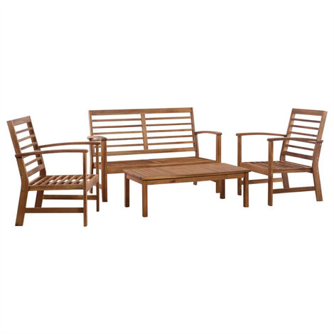 FIMEI Salon de jardin 4 pcs Bois d'acacia solide (1/5)
