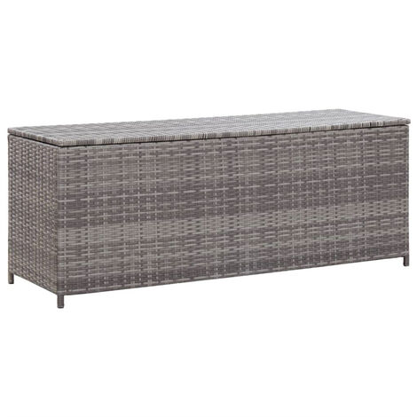 FIMEI Boîte de rangement de jardin Gris 120x50x60 cm Résine tressée (1/5)