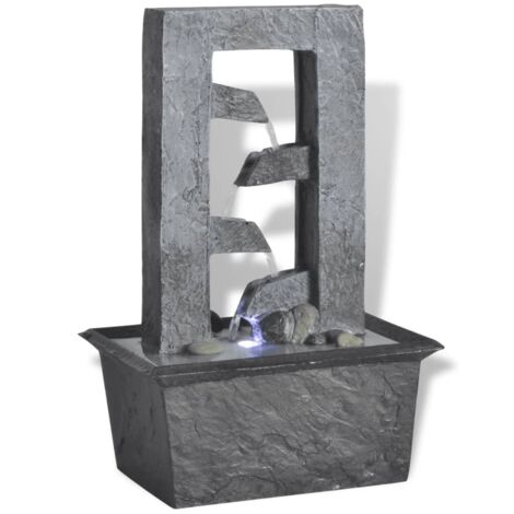 FIMEI Fontaine d'intérieur avec lumière LED Poly-résine