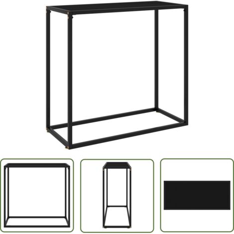 FIMEI Table console Noir 80x35x75 cm Verre trempé (1/5)