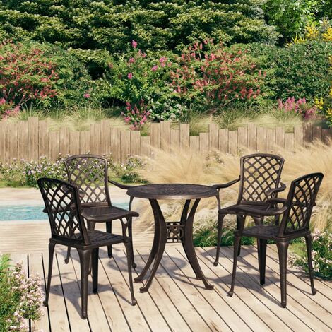 FIMEI Ensemble de bistro 5 pcs Aluminium coulé Bronze (1/5)