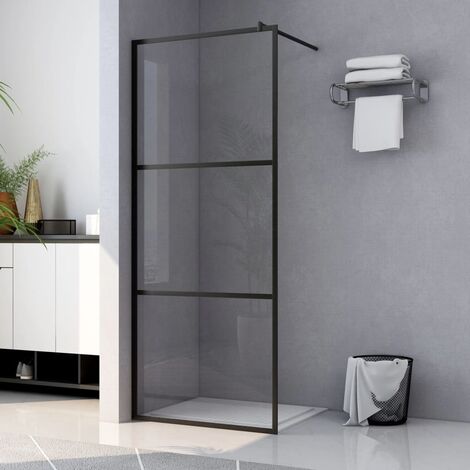 Paroi de douche à l'italienne à verre ESG Noir 100x195 cm (1/5)