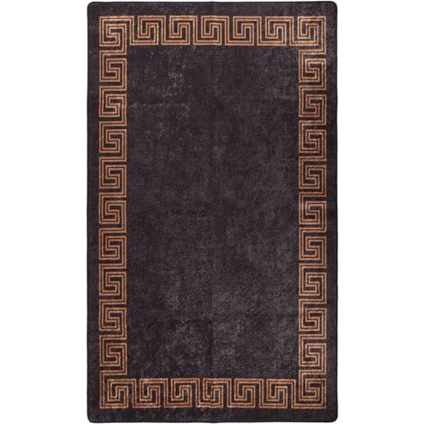 FIMEI Tapis lavable antidérapant 120x180 cm Noir et doré (1/5)