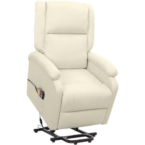 FIMEI Fauteuil de massage inclinable Crème Tissu (1/5)