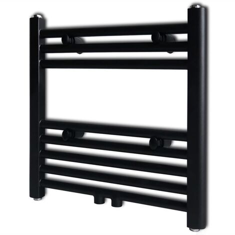 FIMEI Sèche-serviettes eau chaude à rails droits Noirs de 480 x 480 mm (1/5)