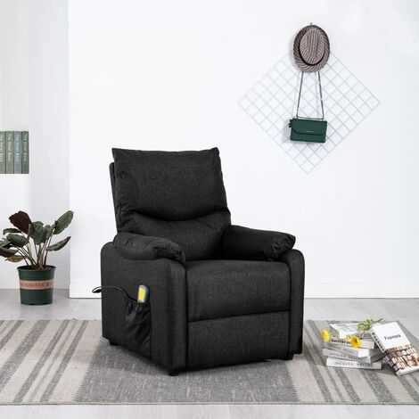 FIMEI Fauteuil de massage inclinable Noir Tissu (1/5)