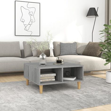 FIMEI Table basse Sonoma gris 60x60x30 cm Aggloméré (1/5)