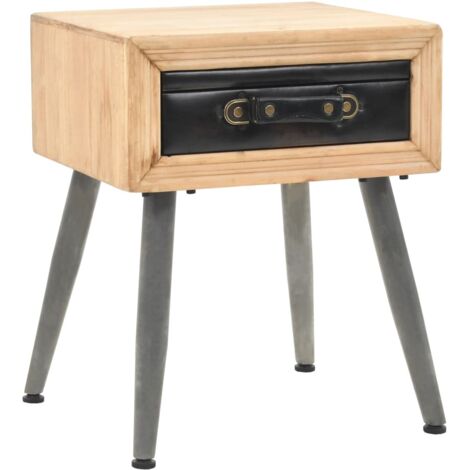 FIMEI Table de chevet Bois de sapin massif 43 x 38 x 50 cm (1/5)