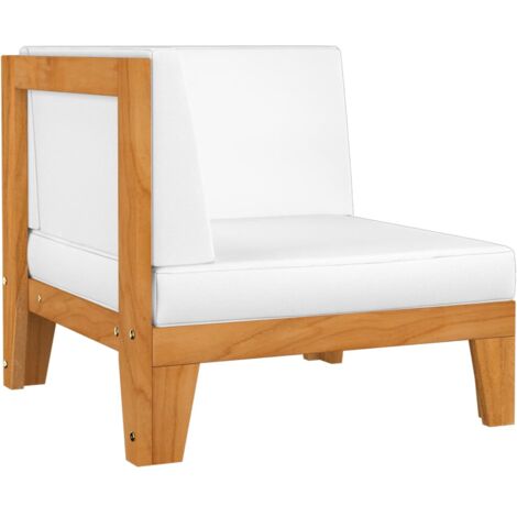 FIMEI Canapé d'angle sectionnel et coussins blanc crème Bois d'acacia (1/5)