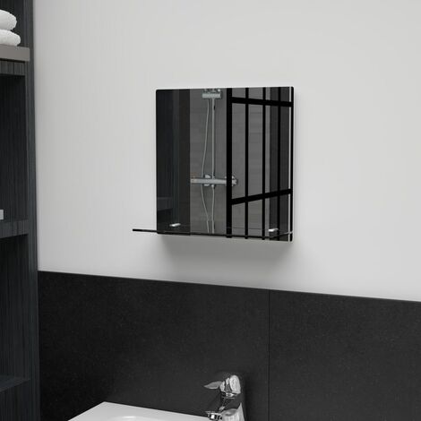 FIMEI Miroir mural avec étagère 30x30 cm Verre trempé (1/5)