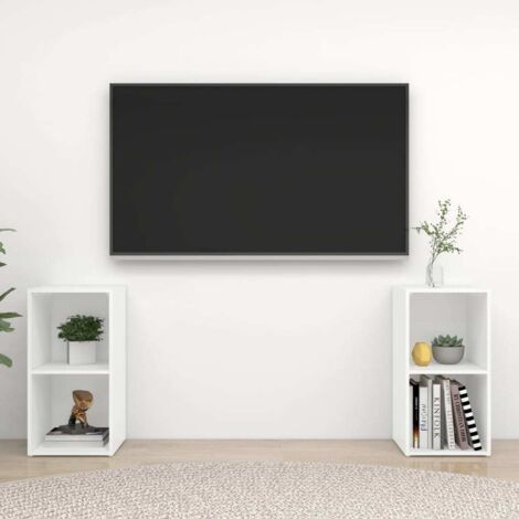 FIMEI Meubles TV 2 pcs Blanc 72x35x36,5 cm Aggloméré (1/5)