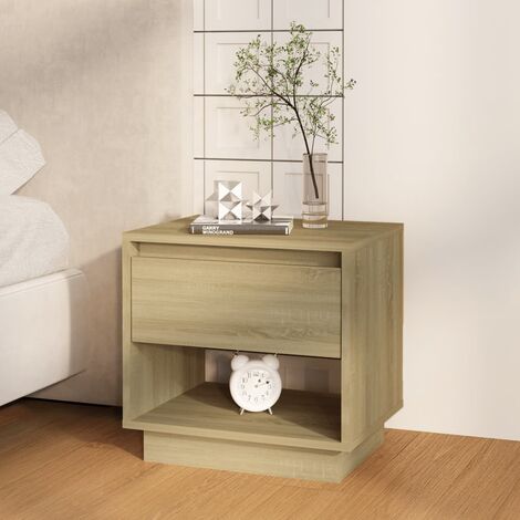 FIMEI Table de chevet Chêne sonoma 45x34x44 cm Aggloméré (1/5)