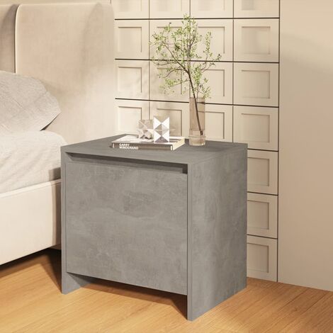FIMEI Table de chevet Gris béton 45x34x44,5 cm Aggloméré (1/5)