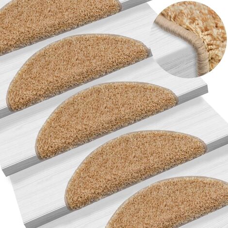 FIMEI 15 pcs Tapis d'escalier Crème 56 x 20 cm (1/5)