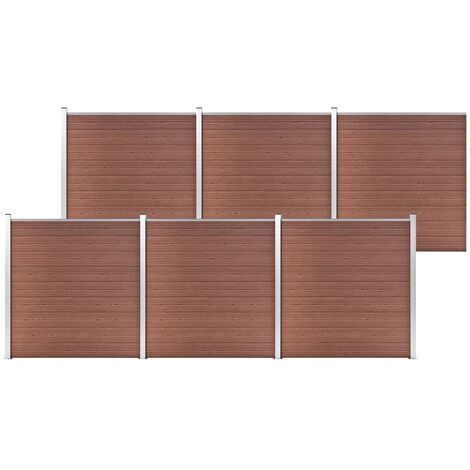 FIMEI Clôture de jardin WPC 1045x186 cm Marron (1/5)