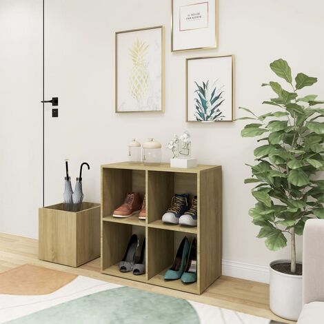 FIMEI Armoire à chaussures Chêne Sonoma 105x35,5x70 cm Aggloméré (1/5)